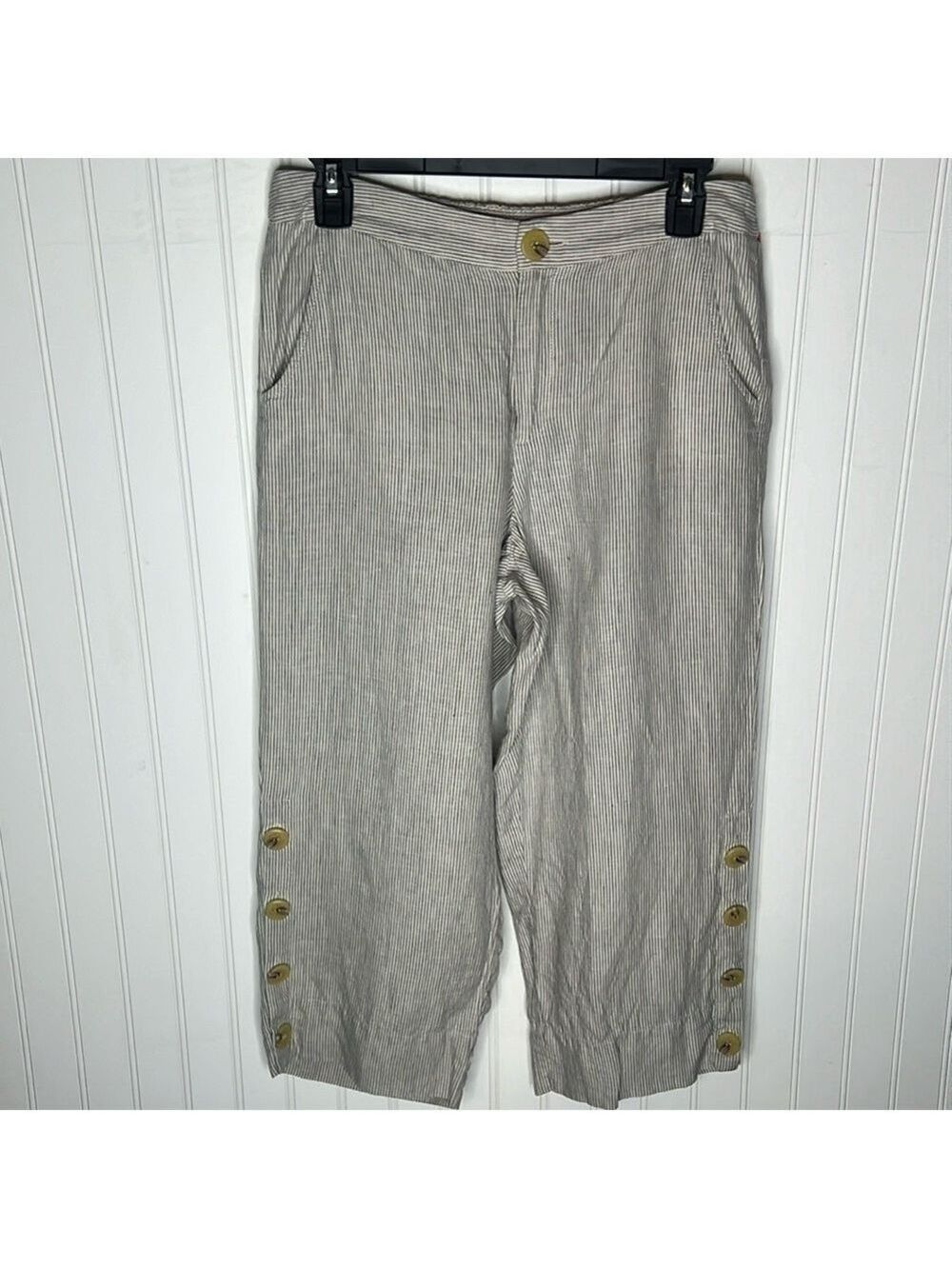 Soft Surroundings Wide leg Crop Linen Pants Size Small